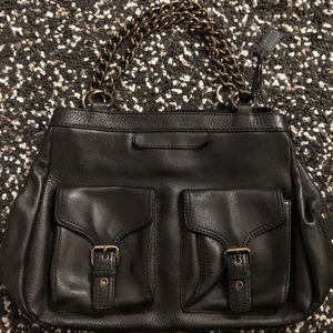 Zara Leather & Chain Handbag with Pockets